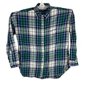 Old Navy The Boyfriend Shirt Plaid Flannel Button-Down For Women Size L